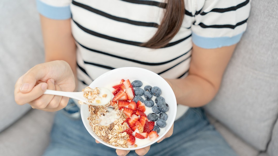 Bigstock Woman Having Delicious Healthy 465959317